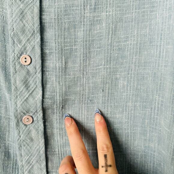 Kennington coastal lightweight breathable blue Button Shirt Men's XL - Picture 7 of 9